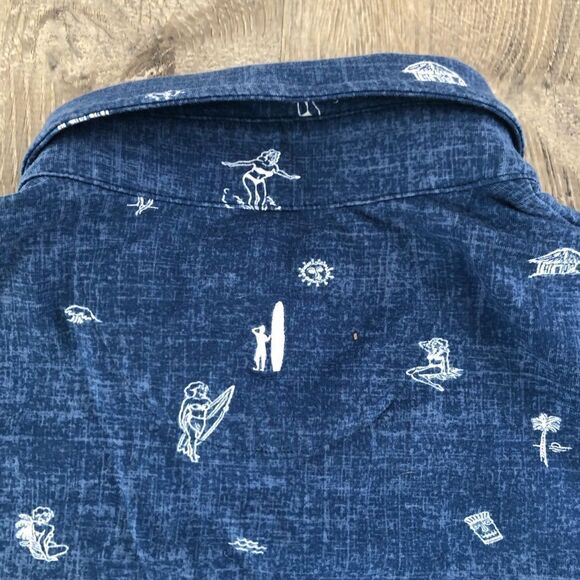 Johnnie O Hangin Out Short Sleeve Button Up Shirt Men Size Medium Surfing Beach - Picture 9 of 11